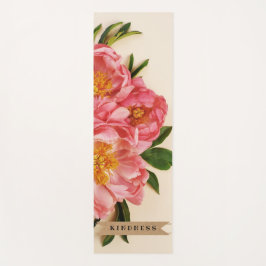 Custom Text Pink Floral Bouquet Kraft Band Yogamatte