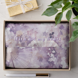 Custom Text Purple Watercolor Japanese Parasol Seidenpapier