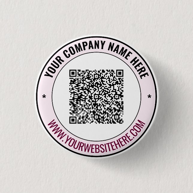 Custom Text QR Code Promotional Buttons Template (Vorderseite)