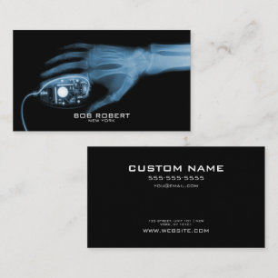 CUSTOM TEXT - Ray Skeleton Hand & Computer Maus Visitenkarte