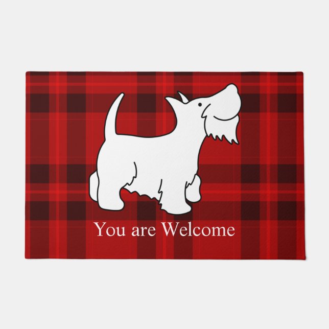 Custom text Red Scottish White Terrier willkommen Fußmatte (Vorderseite)