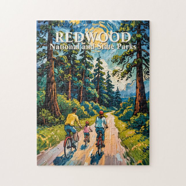 Custom Text Redwood Forest Family Cycling Colorful (Vertikal)