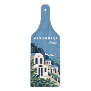 Custom Text Santorini Griechenland Schneidebrett