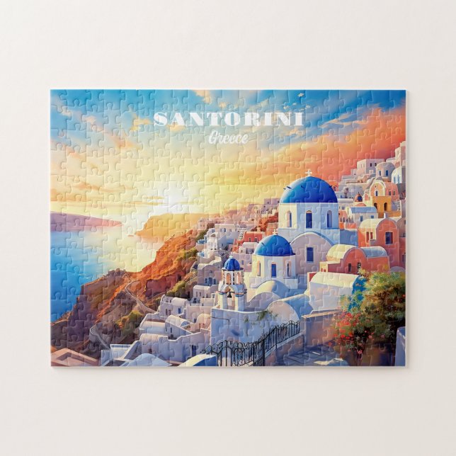 Custom Text Santorini Griechenland Sunset (Horizontal)