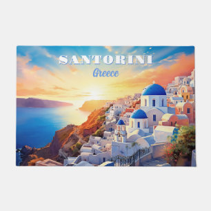Custom Text Santorini Griechenland Sunset Fußmatte
