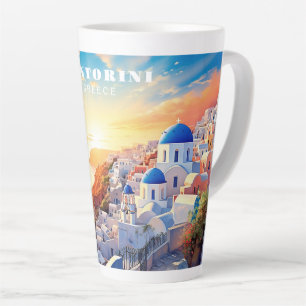 Custom Text Santorini Griechenland Sunset Milchtasse