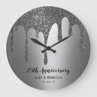 Custom Text Silver Drips 25th Wedding Anniversary