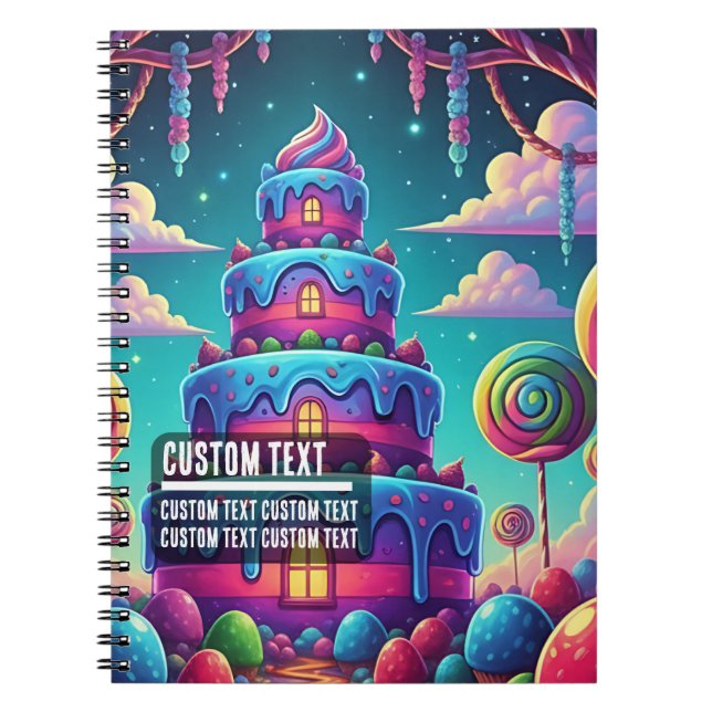 Custom Text Sweet Dream Cake Fantasy Landscape Notizblock (Vorderseite)