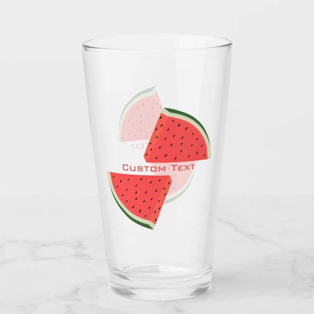 Custom Text Sweet Watermelon Glass Glas (Vorderseite)