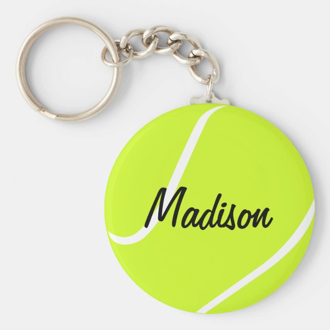 Custom Text Tennis Ball Key Chains Schlüsselanhänger (Vorne)