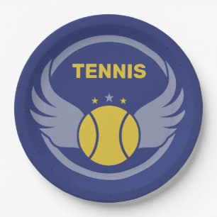 Custom Text Tennis Ball mit Flügen Pappteller
