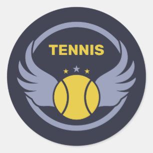 Custom Text Tennis Ball mit Flügen Runder Aufkleber