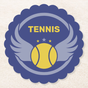 Custom Text Tennis Ball mit Flügen Untersetzer