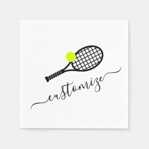 Custom Text Tennis Ball Racket Party Bankett Serviette