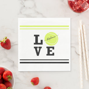 Custom Text Tennis Ball Racket Party Bankett Serviette