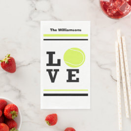 Custom Text Tennis Ball Racket Party Bankett Serviette