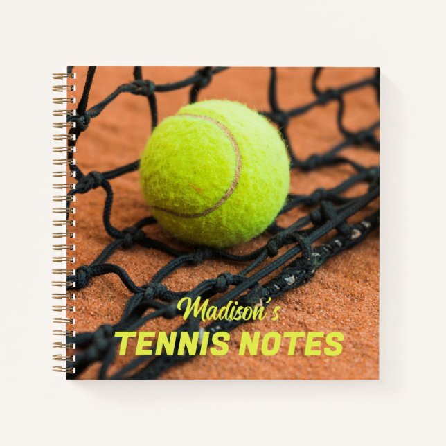 Custom Text Tennis Balls Notizbuch (Vorderseite)