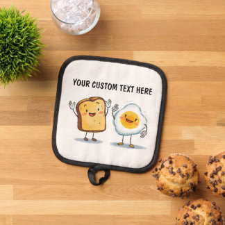 Custom Text Toast and Egg Cute Topflappen