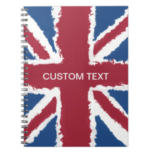 Custom Text Union Jack Flag Art von Heva Weva Notizblock