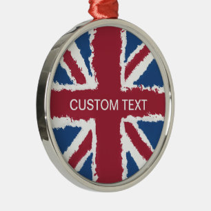 Custom Text Union Jack Flag Art von Heva Weva Ornament Aus Metall
