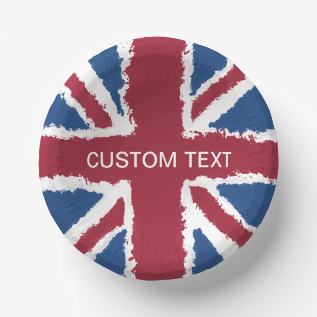 Custom Text Union Jack Flag Art von Heva Weva Pappteller (Vorderseite)