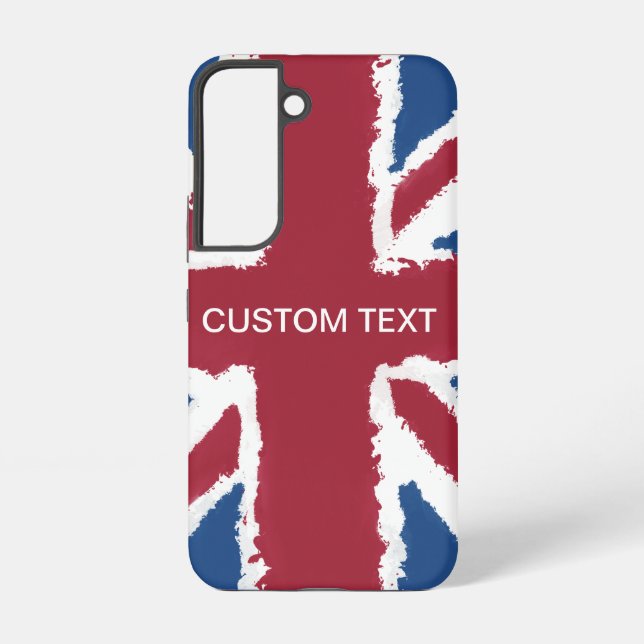 Custom Text Union Jack Flag Art von Heva Weva Samsung Galaxy Hülle (Rückseite)