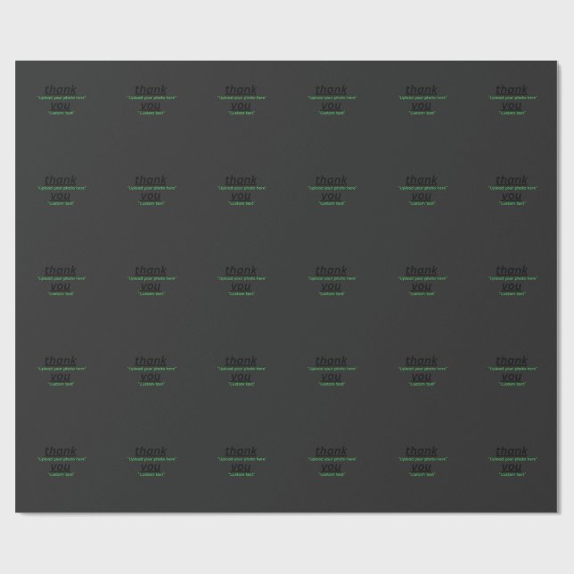 Custom Text & Upload Your Photo Personalized Geschenkpapier (Flach)