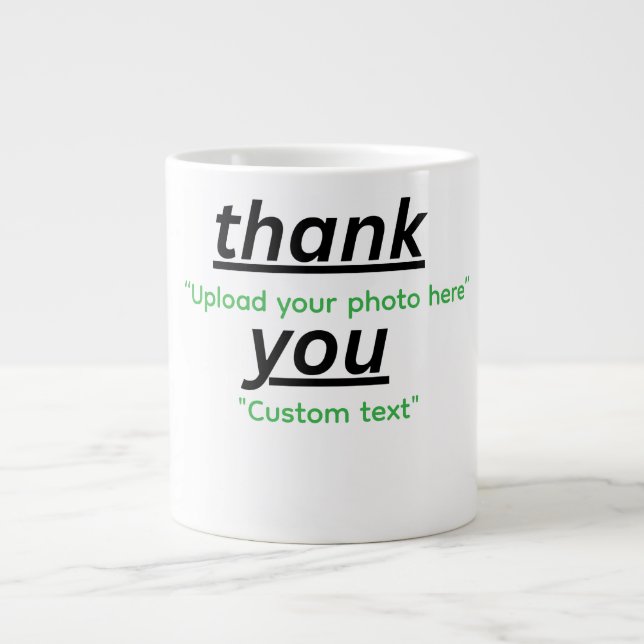 Custom Text & Upload Your Photo Personalized Jumbo-Tasse (Vorderseite)