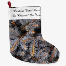 Custom Text Winter Evergreen Pine Spruce Blue Tree