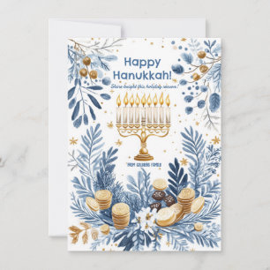Custom text Winter Radiation Hanukkah Feiertagskarte