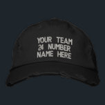 Custom Text Your Hat Embroidered Baseball Cap Bestickte Baseballkappe<br><div class="desc">Simple Personalized Promotional Cap - Add Your Text - Name - Team - Company / Number / Letter / Slogan - Tagline / or Website , Phone , E-mail , Social Media Handle , Address , Logo - Photo / more - Choose Your Color / Size / Font - Make...</div>