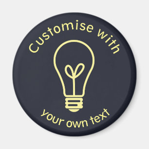 Custom Textlight Bulb Icon Bright Idea Magnet