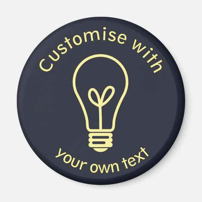 Custom Textlight Bulb Icon Bright Idea Magnet (Vorne)