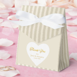 Custom Thank You Gold Stripes White Heart Geschenkschachtel