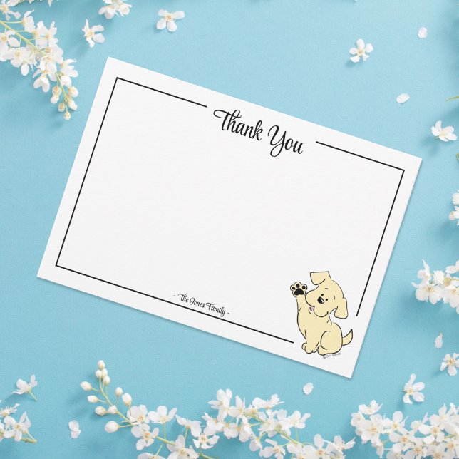 Custom Thank You Yellow Lab Puppy Note Card Dankeskarte (Von Creator hochgeladen)