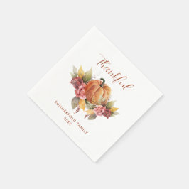 Custom Thanking Erntedank Autumn Orange Pumpkin Serviette