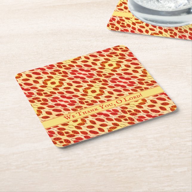 Custom THANKSGIVING Fall Autumn Leaves Rechteckiger Pappuntersetzer (angewinkelt)
