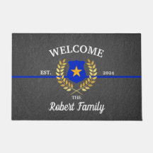 Custom Thin Blue Line Police Abzeichen Willkommen