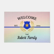 Custom Thin Blue Line Police Abzeichen Willkommen