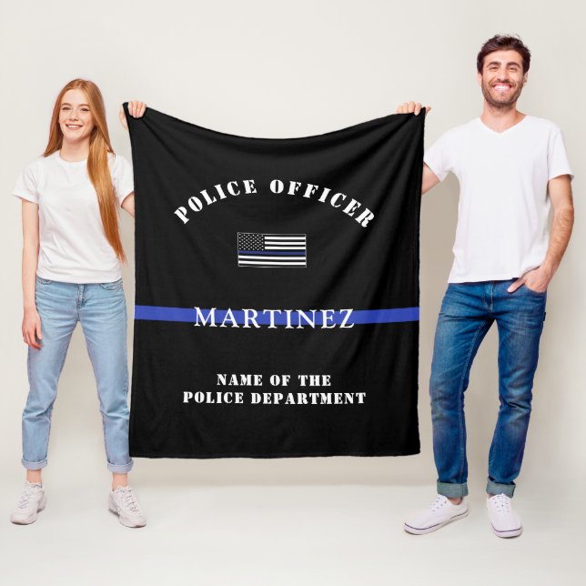 Custom Thin Blue Line Polizeidirektor Polizeiabtei Fleecedecke (Beispiel)