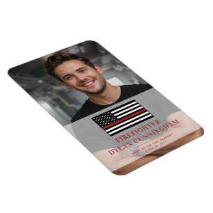 Custom Thin Red Line Feuerwehrmannschaft Grad Magnet