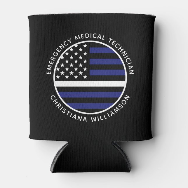 Custom Thin White Line USA Flag EMS EMT Dosenkühler (Vorderseite)