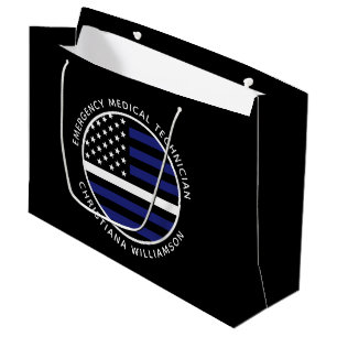 Custom Thin White Line USA Flag EMS EMT Große Geschenktüte