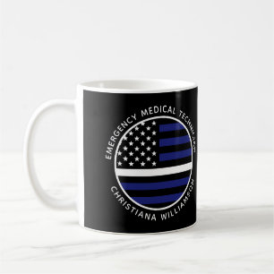 Custom Thin White Line USA Flag EMS EMT Kaffeetasse