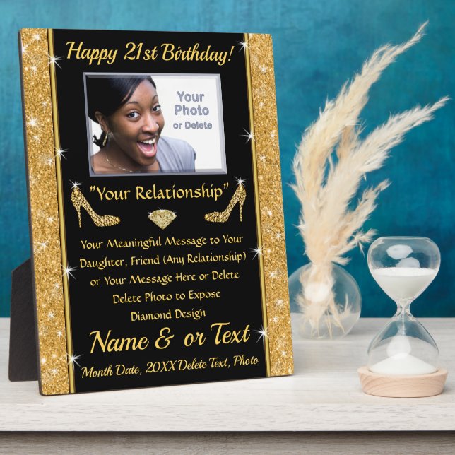 Custom, Thoughtful 21st Birthday Gifts for Her, Fotoplatte (Seite)