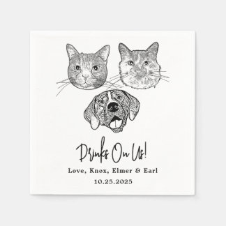 Custom Three Pet Cocktail Napkins Hochzeit Serviette