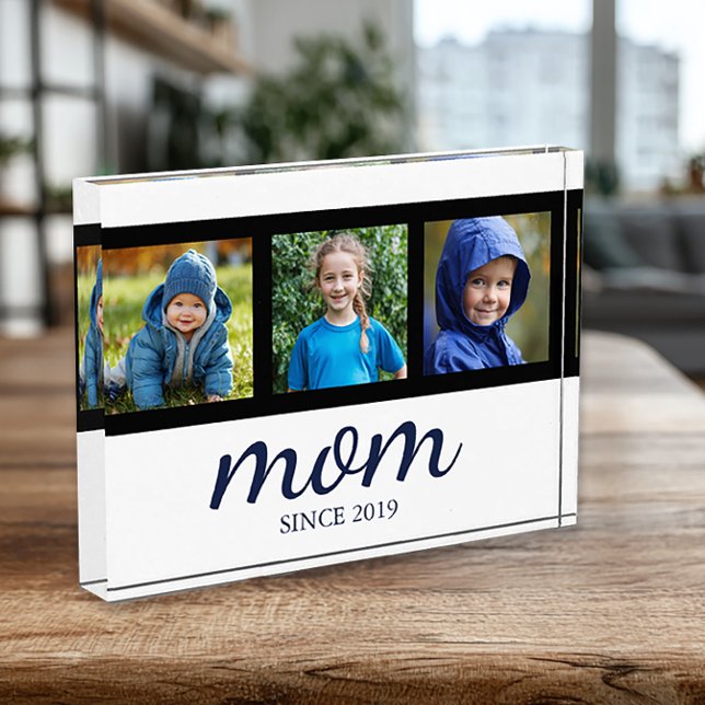 Custom Three Photo Mom Fotoblock (Custom Three Photo Display for Mom)