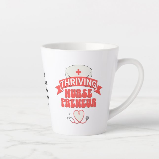 Custom THRIVING NURSEPRENEUR Nurse Unternehmer Milchtasse (Rechts)