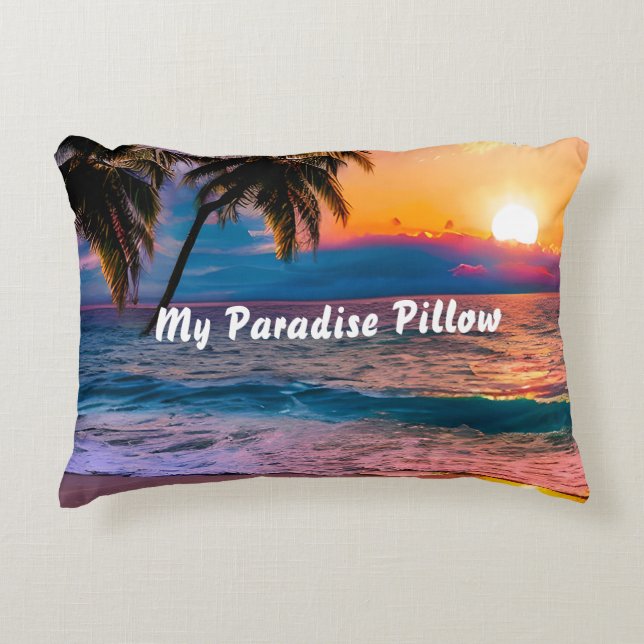 Custom Throw Kissen Strand Meer & Sunset Wasserfar (Vorderseite)