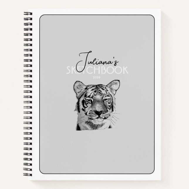 Custom Tiger Notizbuch (Vorderseite)